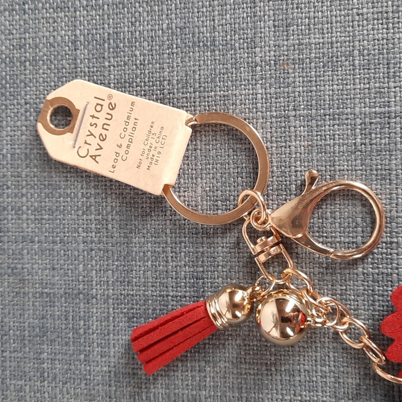 Rooster Chicken Crystal Rhinestone Keychain Purse Charm Backpack Clip Gift New - Picture 4 of 4